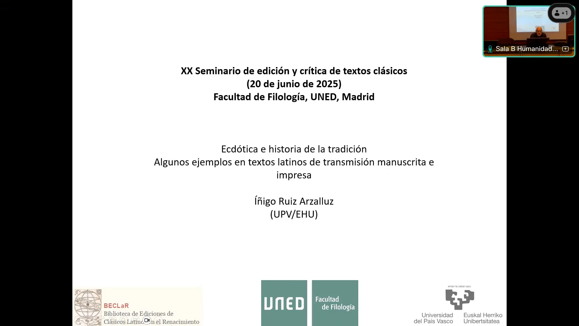 “Ecdótica e historia de la tradición. Algunos ejemplos en textos latinos de transmisión manuscrita e impresa