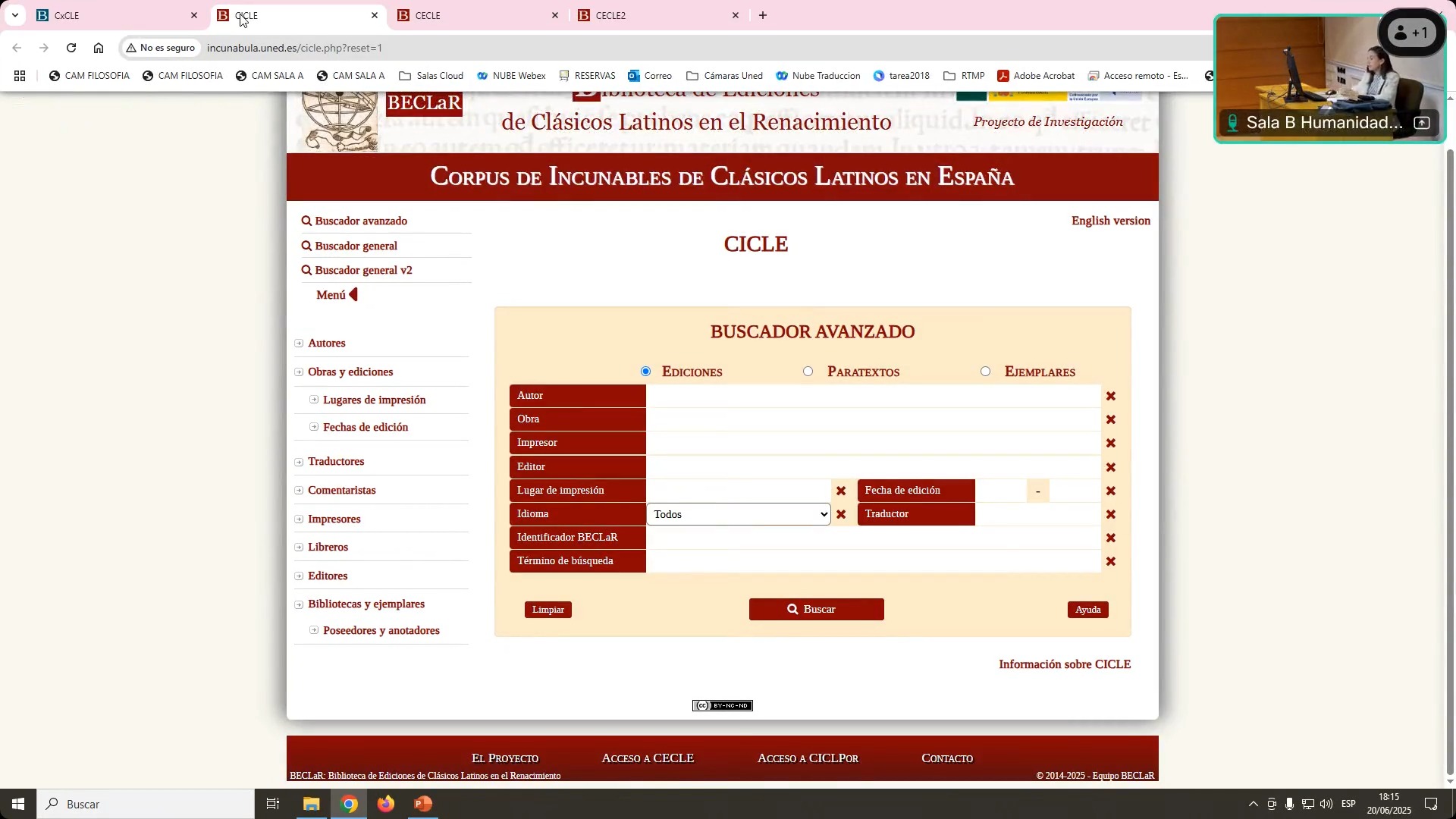 La obra retórica y forense de Cicerón en las bases de datos de BECLaR: el caso de las ediciones renacentistas impresas en Valencia