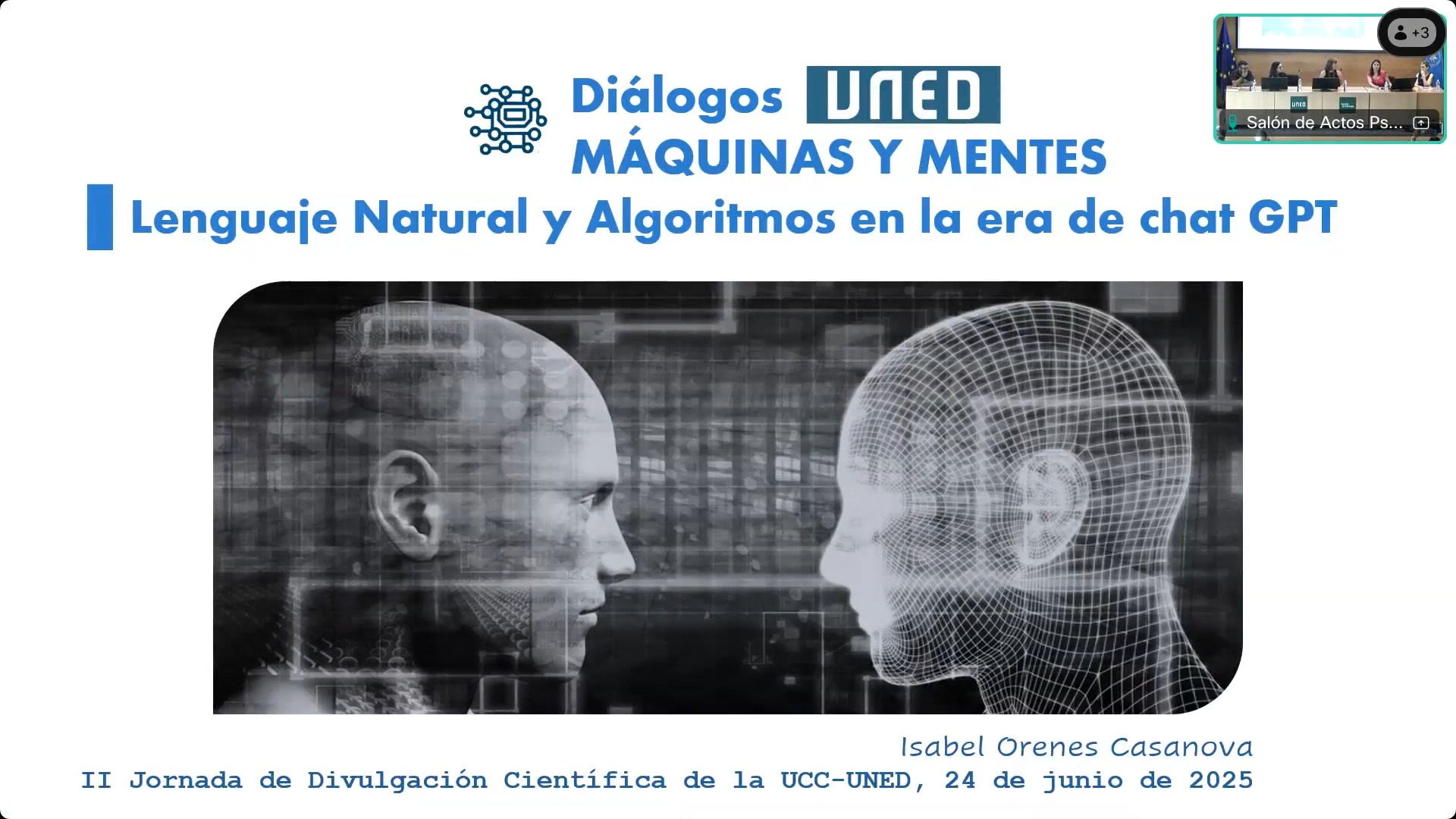 Diálogos UNED: Máquinas y mentes. Lenguaje Natural y Algoritmos en la era de chat GPT