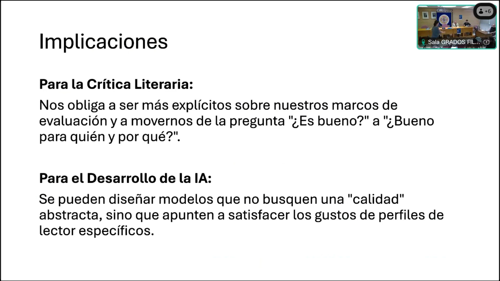Debate: Sesión de trabajo 5
