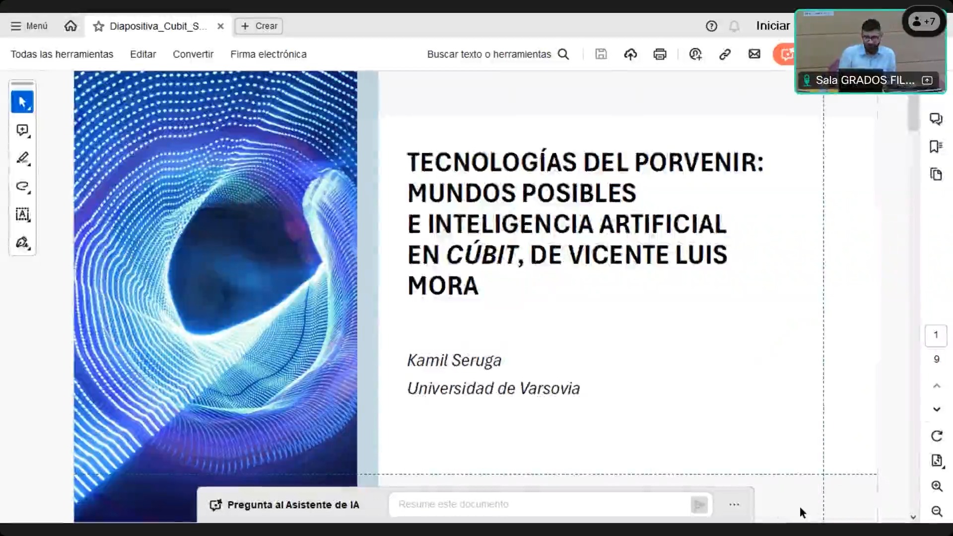 Tecnologías del porvenir: mundos  posibles e inteligencia artificial en Cúbit, de Vicente Luis Mora