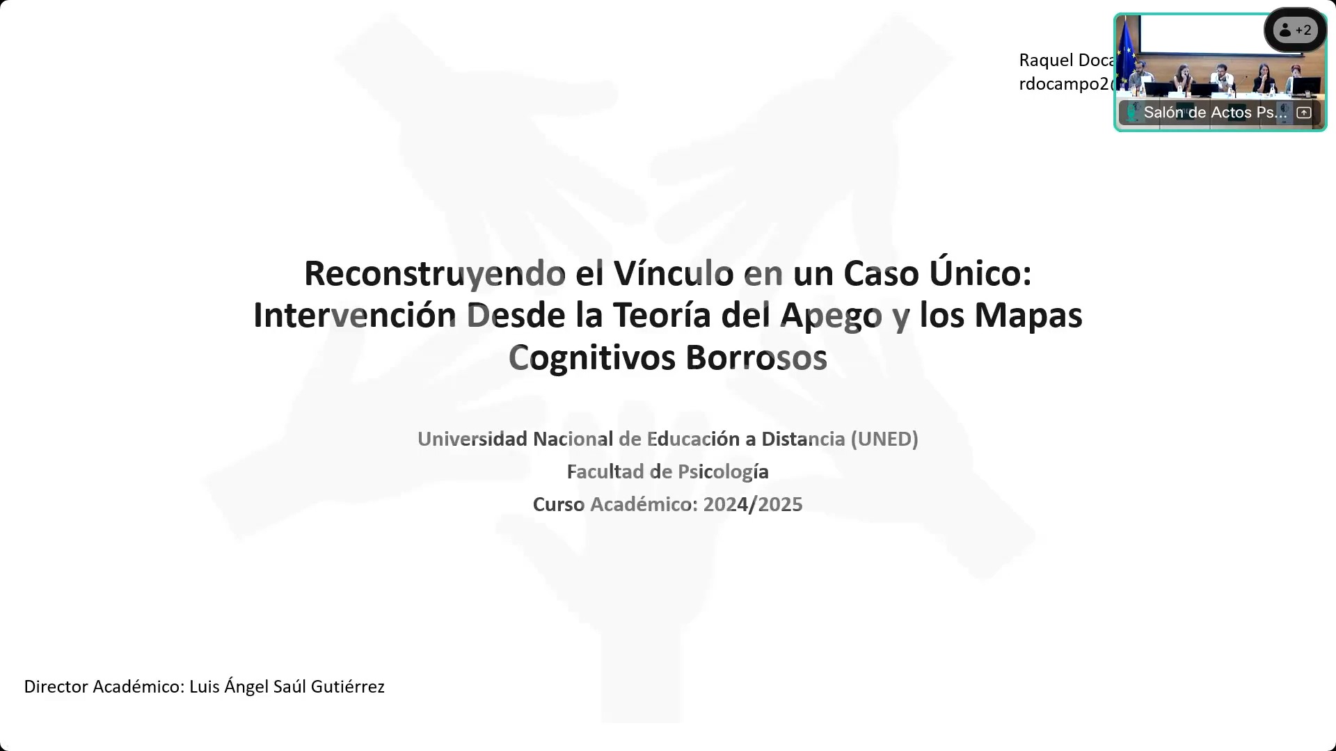 Evaluación del apego:  Reconstrucción del vínculo en un caso único