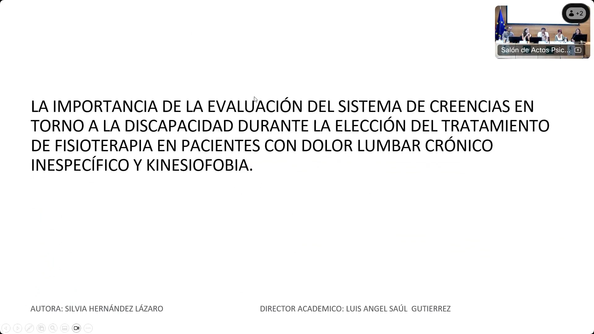 Dolor crónico: La importancia de la evaluación del sistema de creencias en torno a la discapacidad durante la elección del tratamiento de fisioterapia en pacientes con dolor lumbar crónico y kinesiofobia