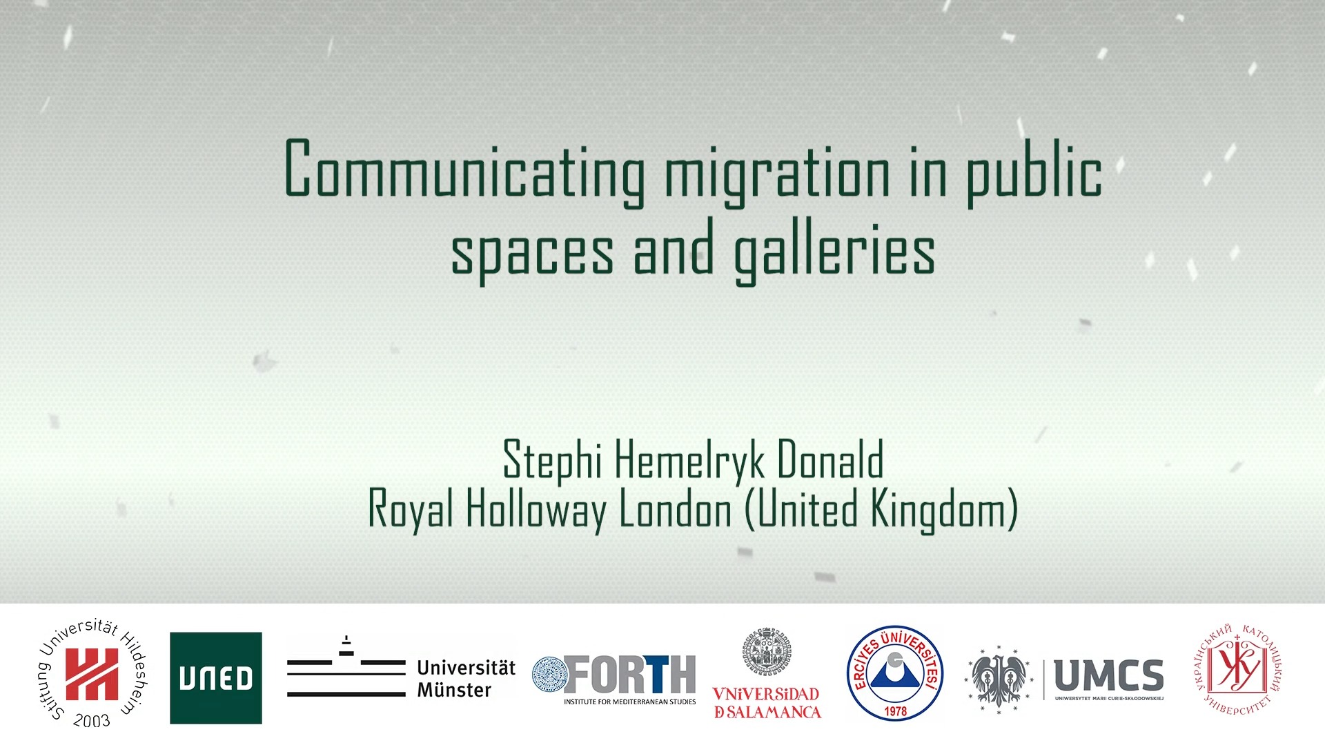 UNIT 5. Reflecting on Migration in Media. Communicating migration in public spaces and galleries