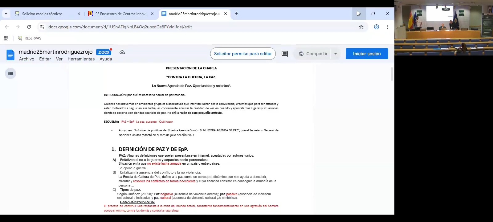 La Nueva Agenda de Paz. Oportunidad y acierto