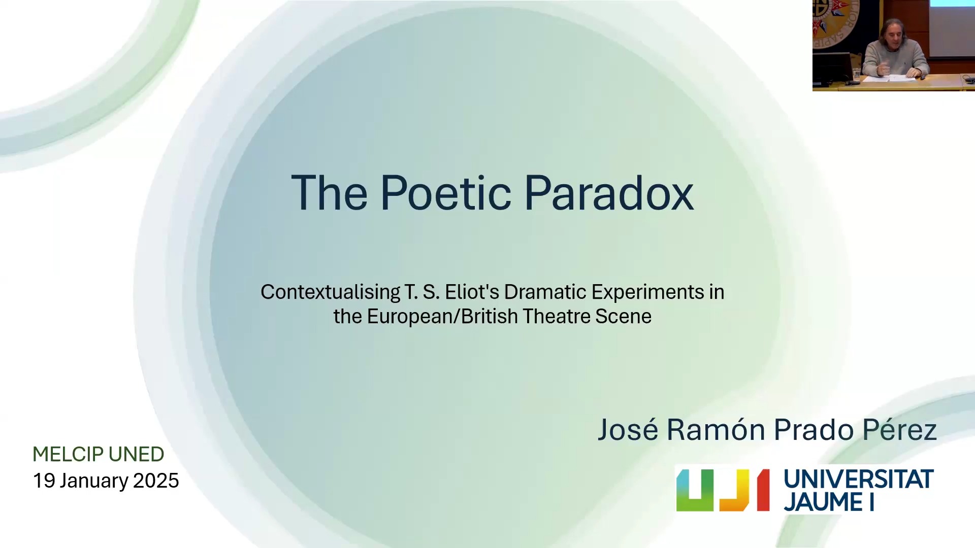 The Poetic Paradox: Contextualising T. S. Eliot's Dramatic Experiments in the European/British Theatre Scene