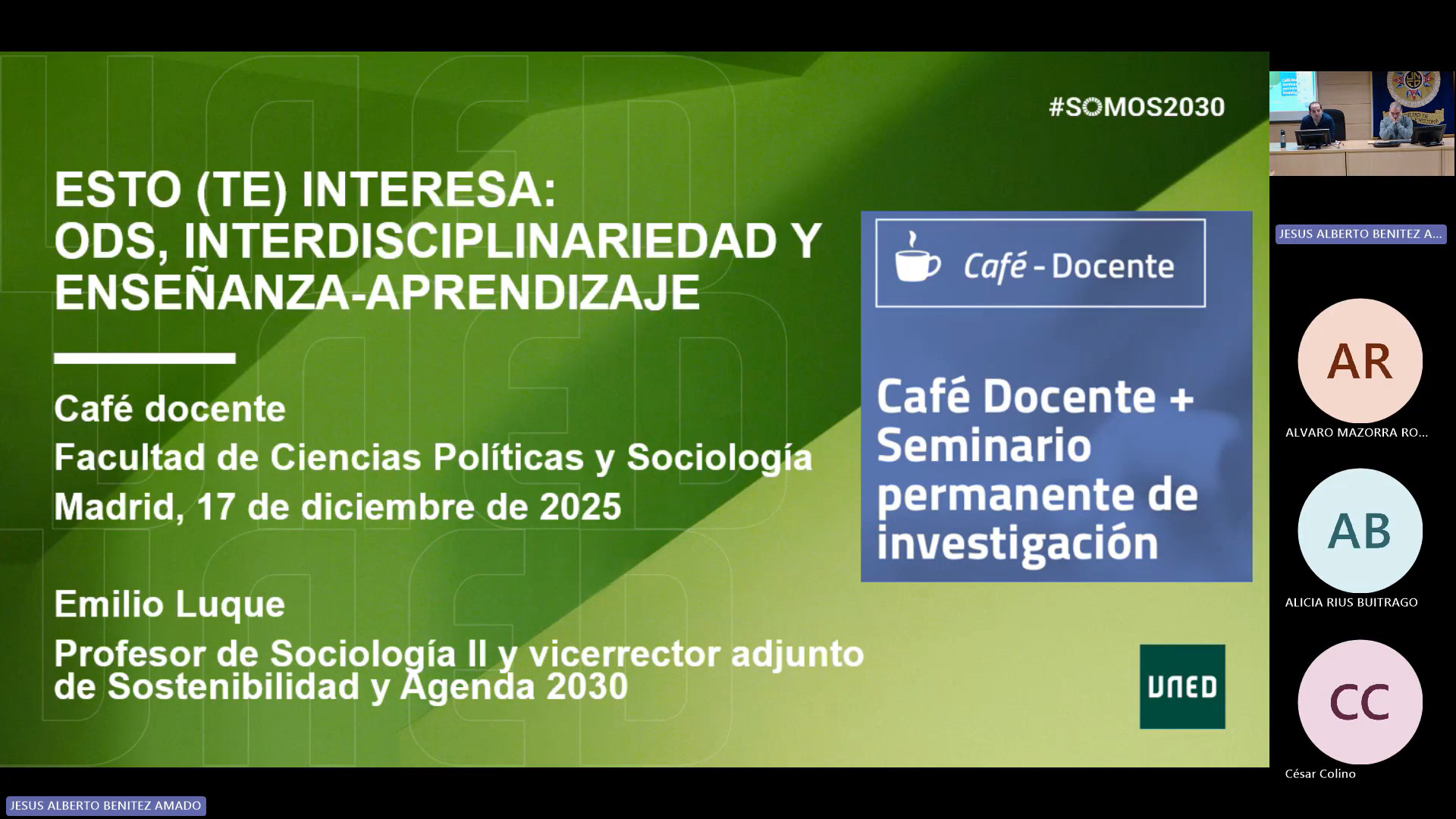 I. Café docente POLISOC: `Conversemos sobre innovación y docencia´