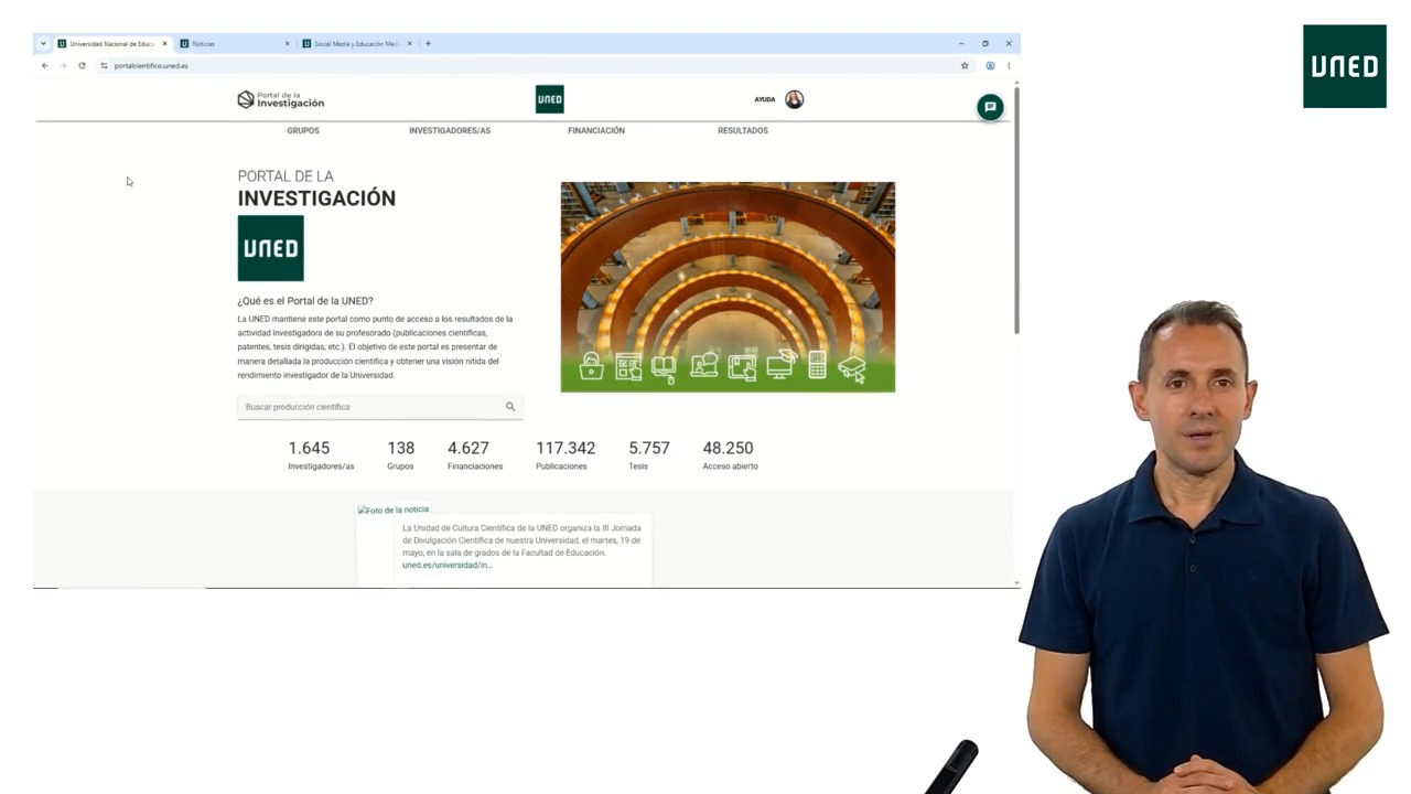 Añadir información al espacio web de los grupos de investigación en el Portal de Investigación