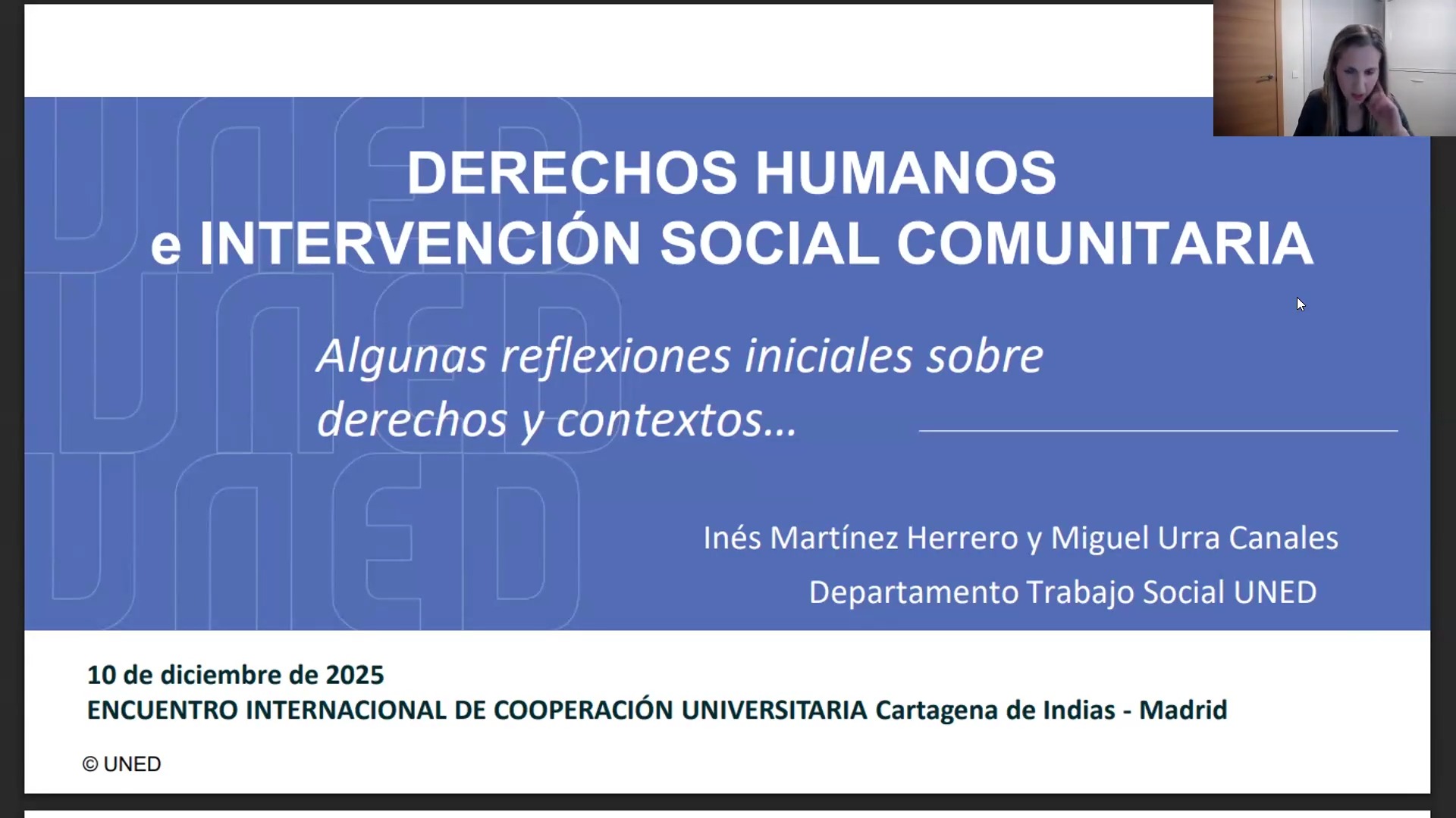 Conferencia marco: Derechos humanos e intervención social comunitaria