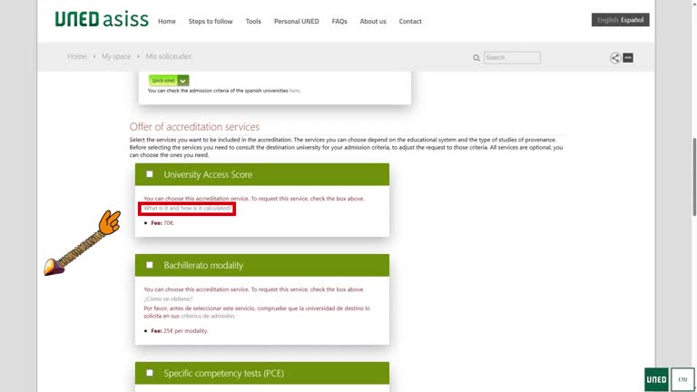 UNEDasiss. Start application