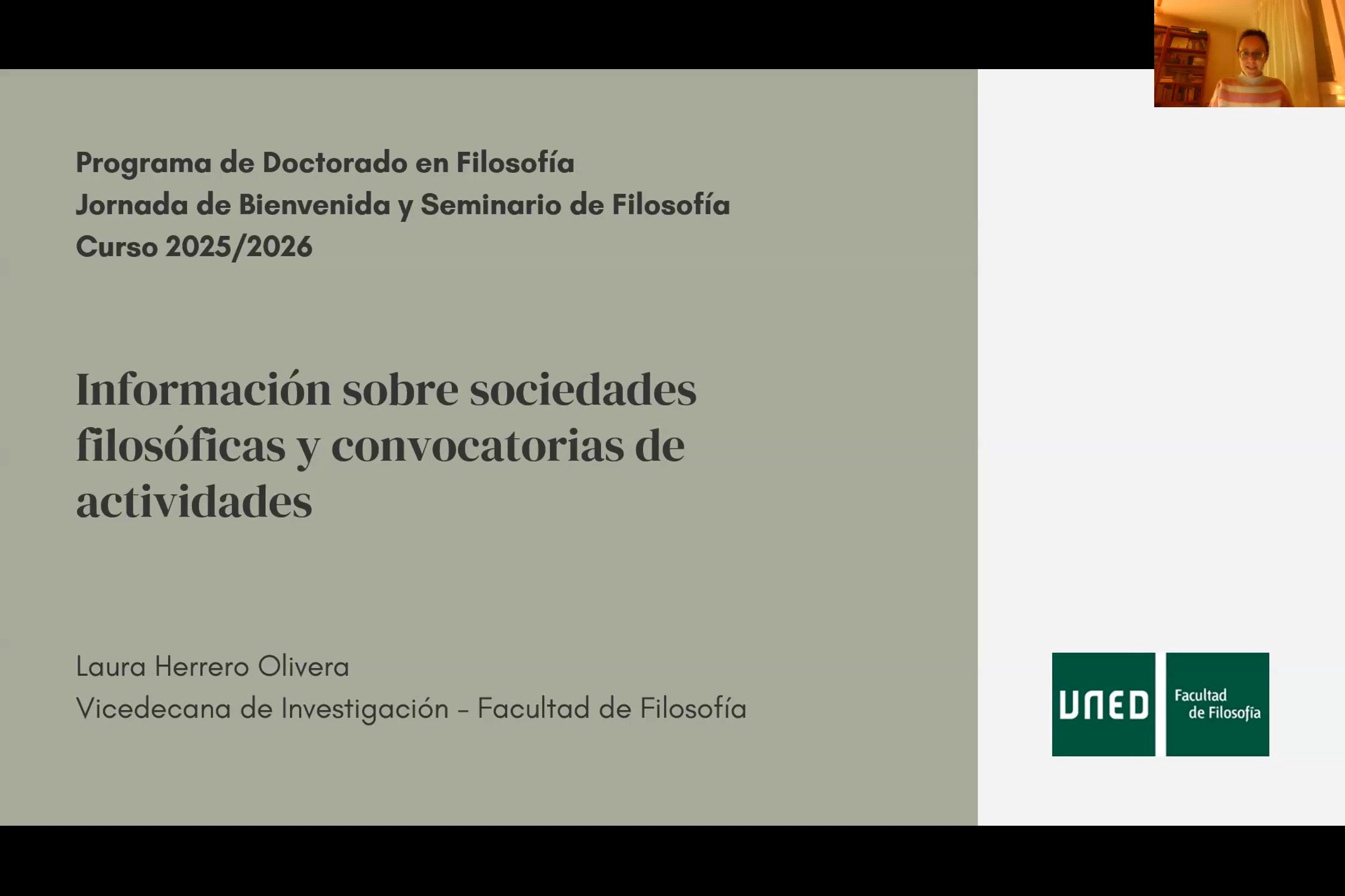 Información sobre sociedades filosóficas y convocatorias de actividades