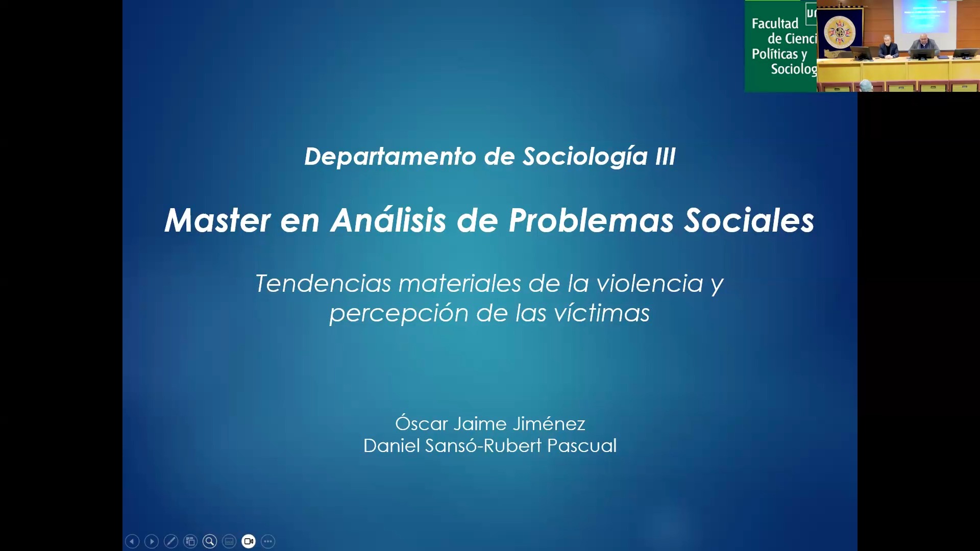 Tendencias materiales de la violencia y percepción de las víctimas