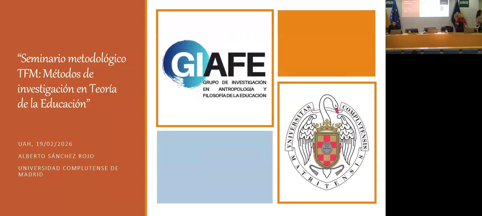 Seminario metodológico TFM: Métodos de investigación en Teoría de la Educación.