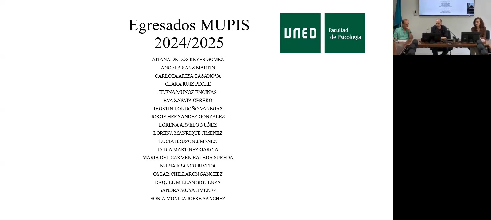 Reconocimiento a los/as estudiantes egresados/as en 2024/25