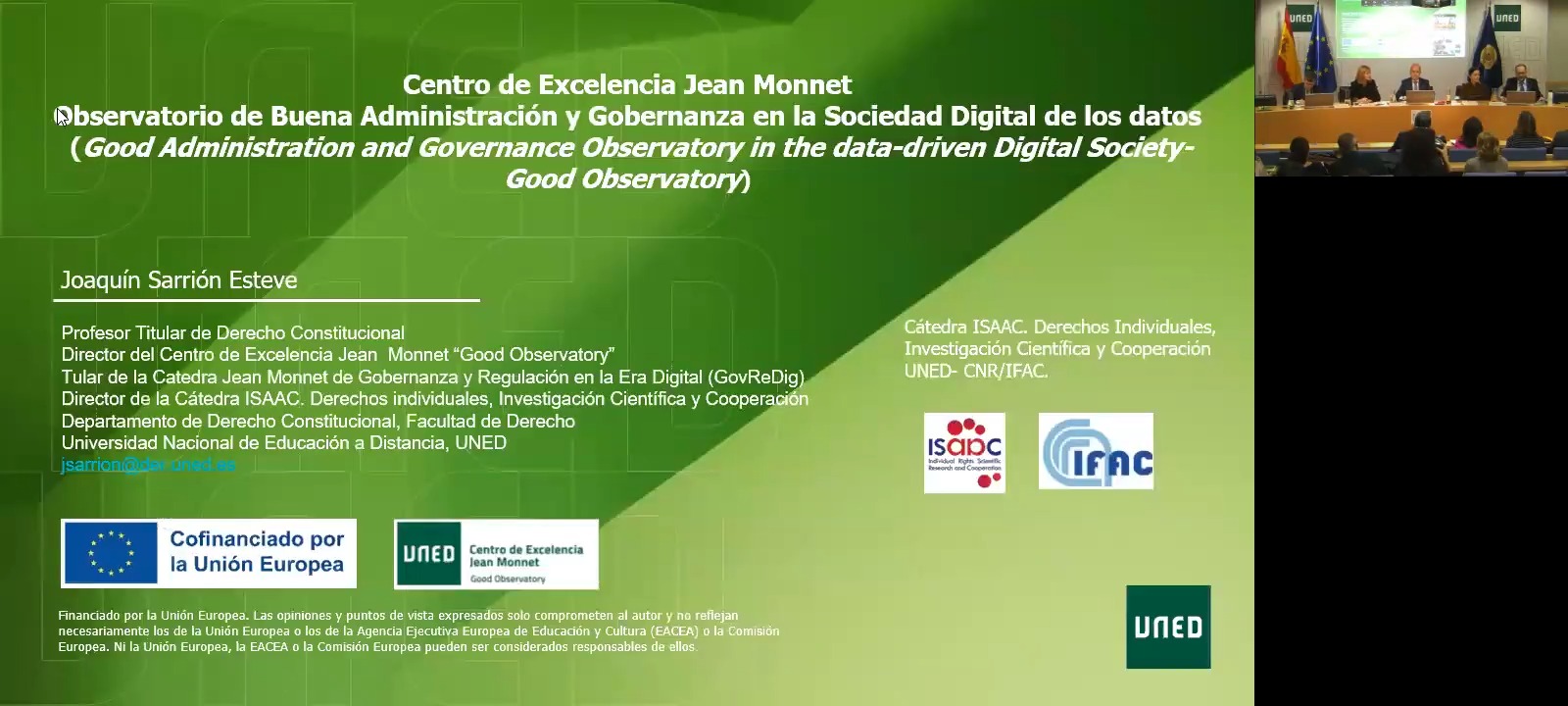 Presentación oficial del Centro de Excelencia Jean Monnet
