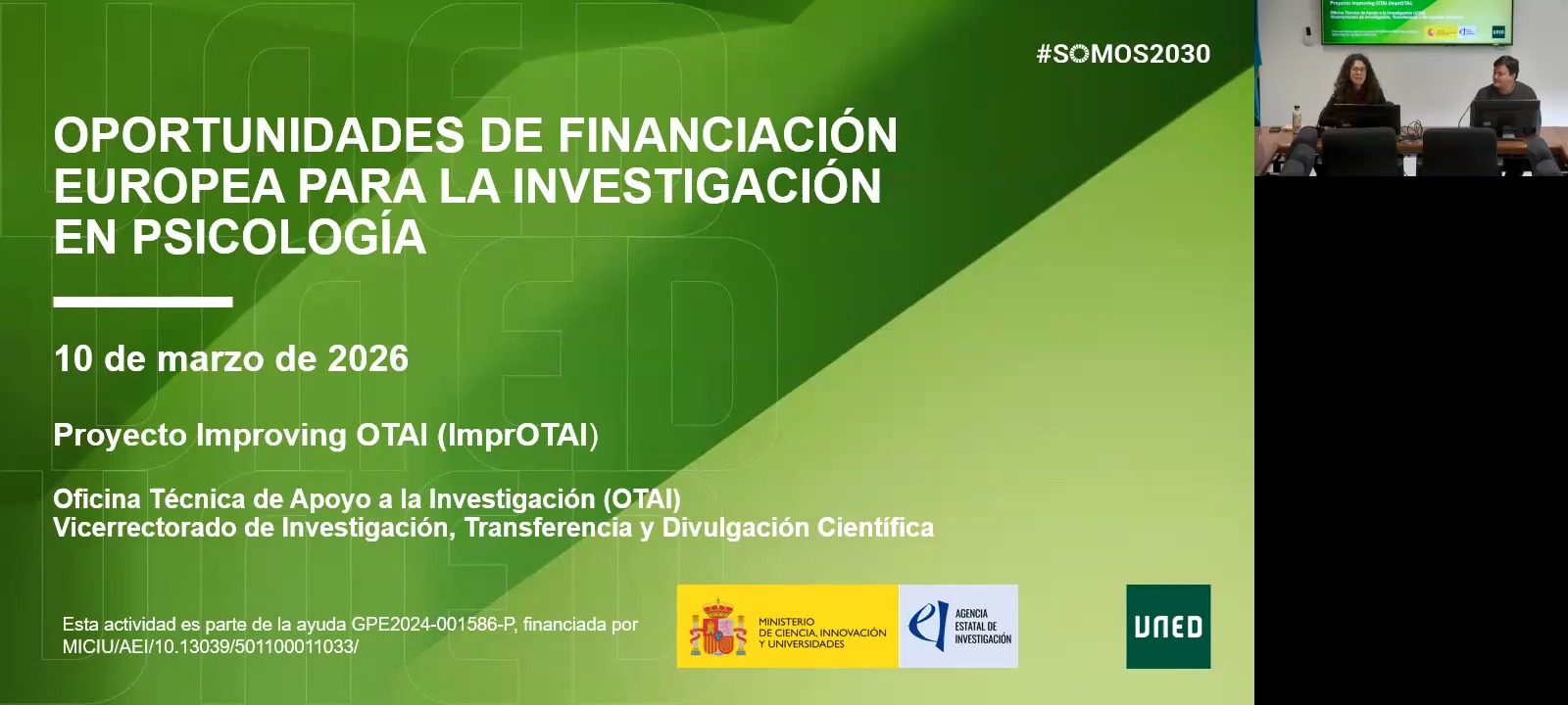 Reunión informativa acerca de los proyectos de investigación con financiación europea