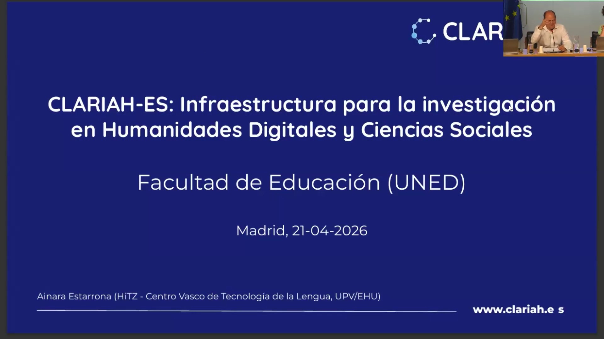 CLARIAH-ES: Infraestructura para la investigación  en Humanidades Digitales y Ciencias Sociales