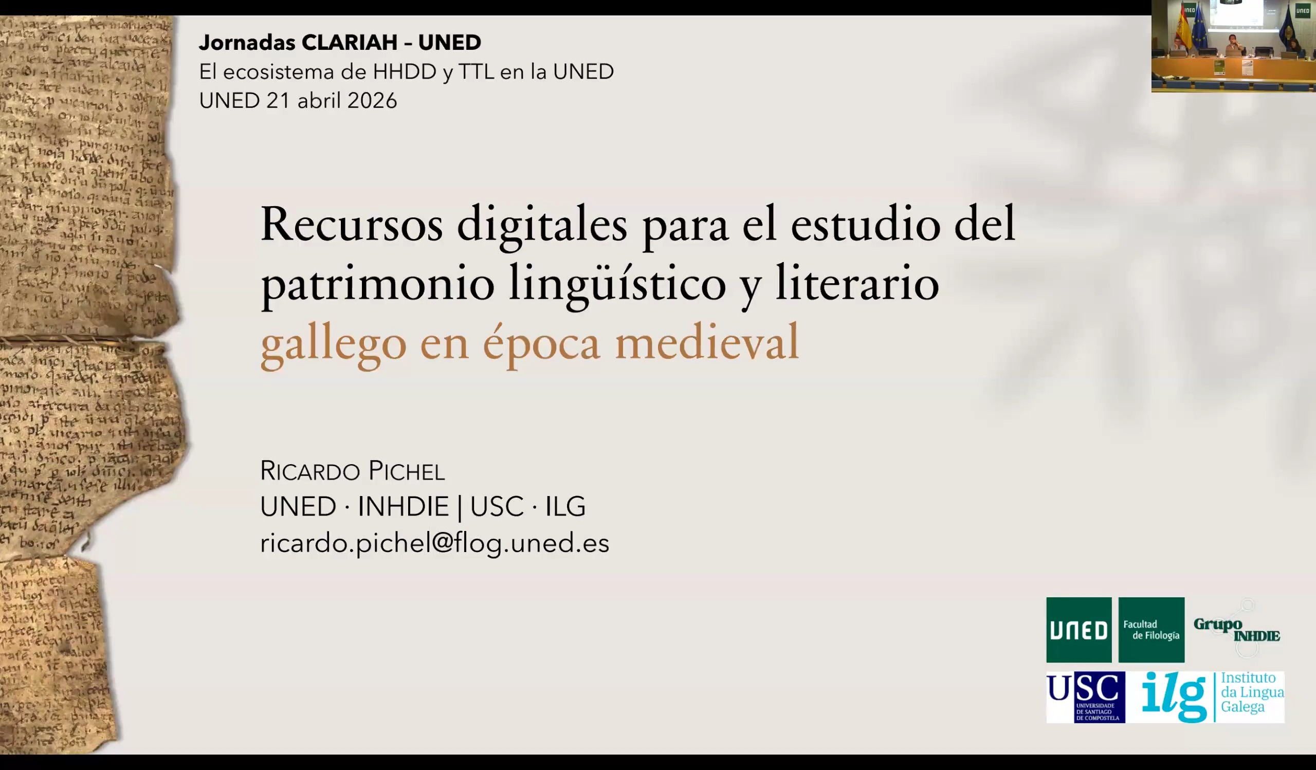 Recursos digitales para el estudio del patrimonio lingüístico  y literario gallego en época medieval 