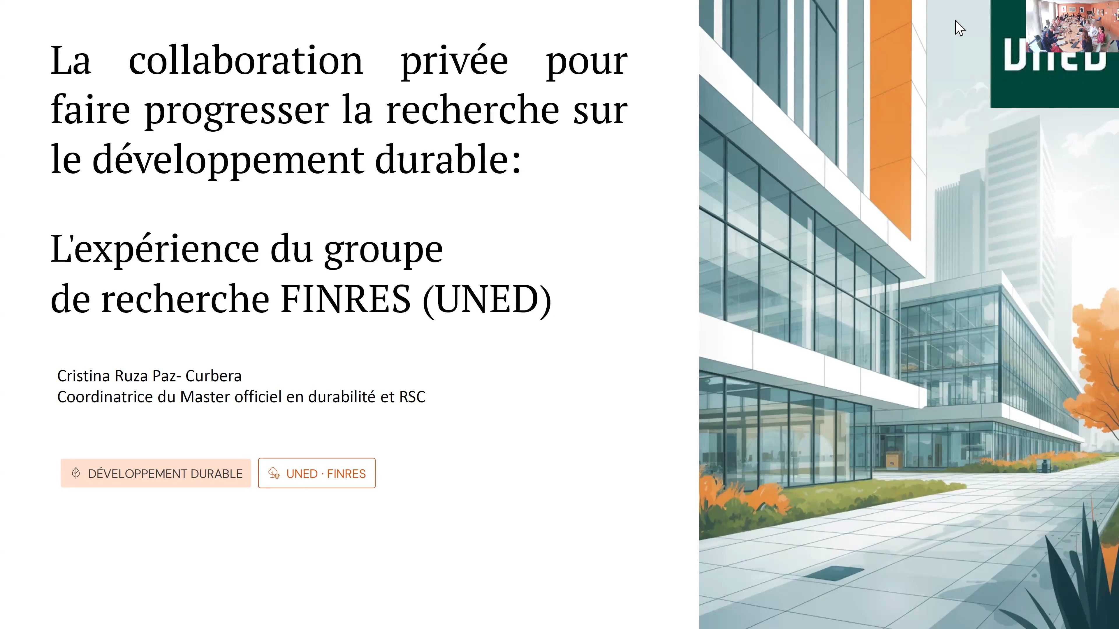 La collaboration privée pour faire progresser la recherche sur le développement durable: l’expérience du groupe de recherche FINRES (UNED)