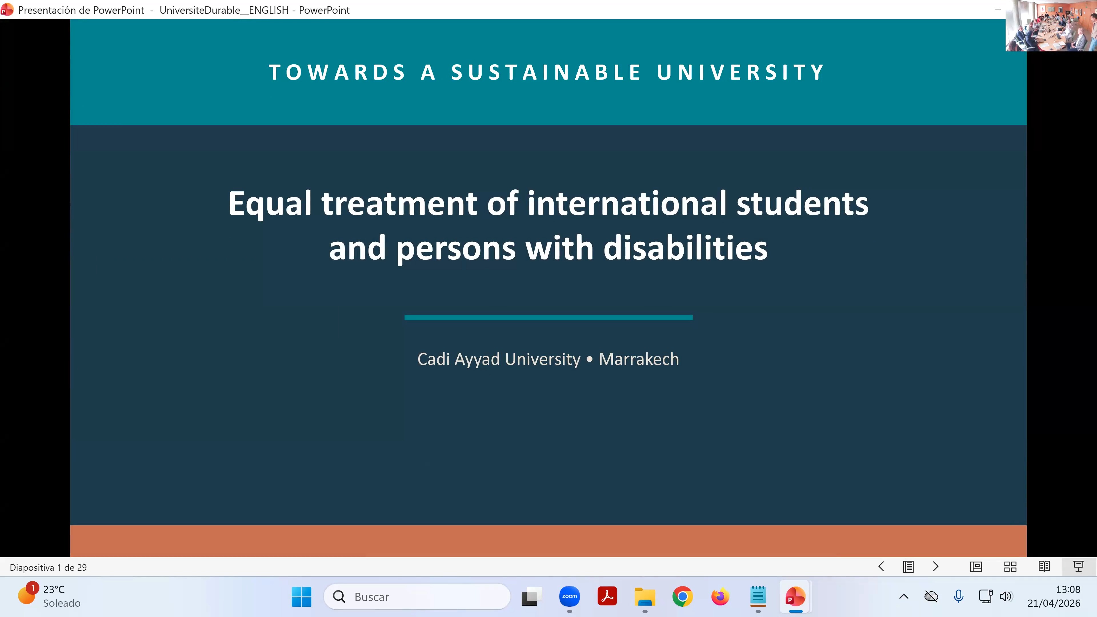 Towards a Sustainable University: Equal Treatment of International Students and Persons with Disabilities
