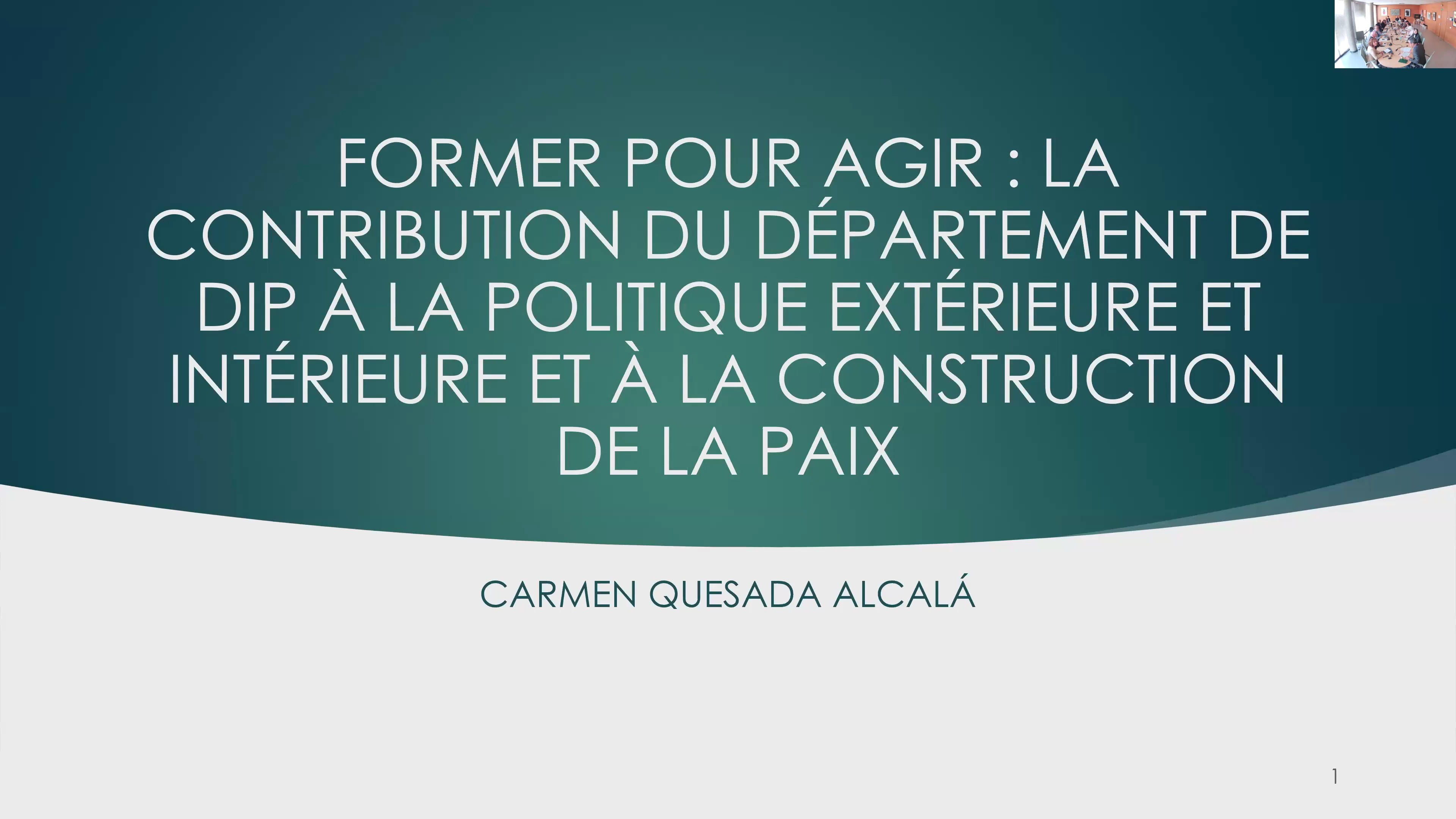 Former pour agir : la contribution du Département de DIP à la politique extérieure et intérieure et à la construction de la paix
