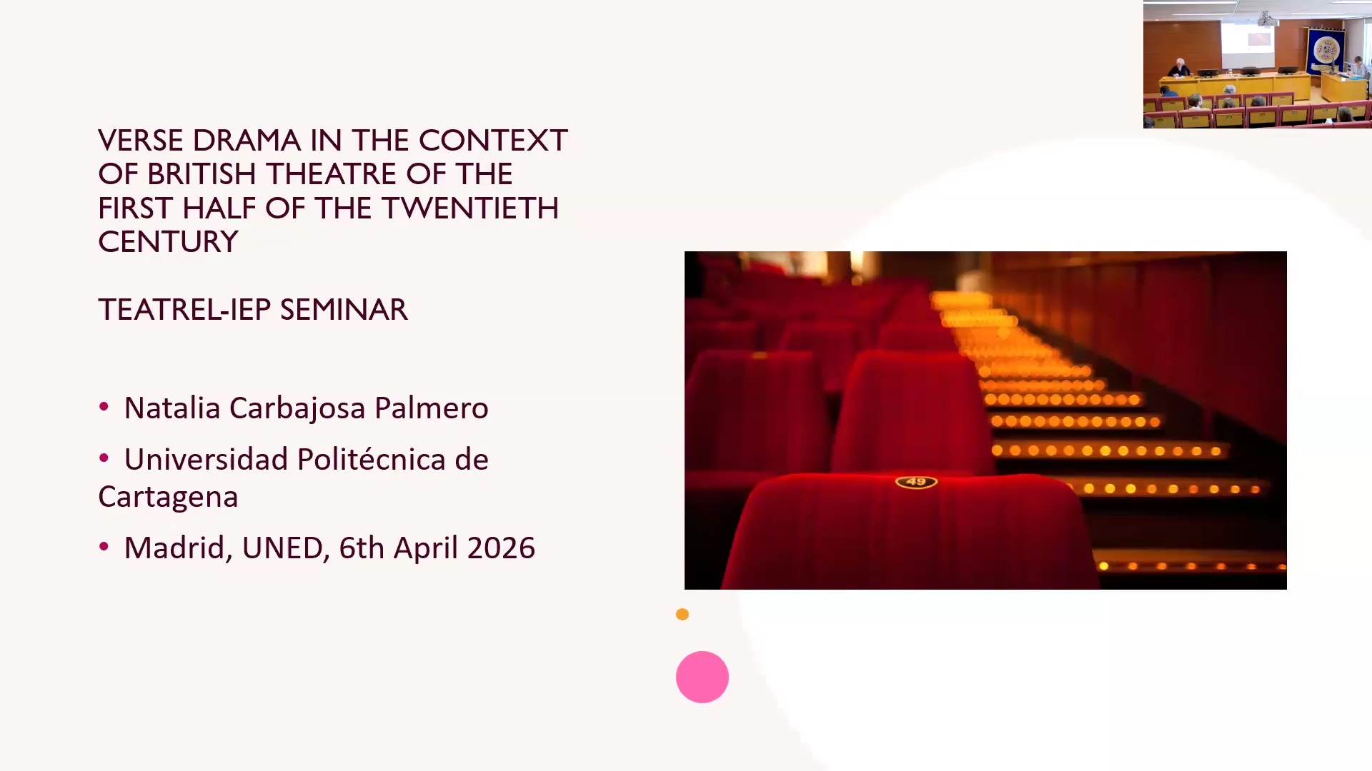 Verse Drama in the Context of British Theatre of the First Half of the Twentieth Century