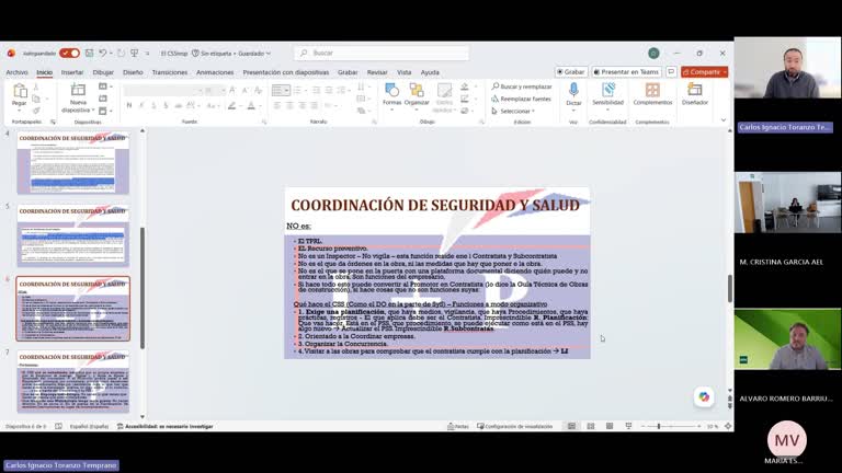 MUPRL. Coordinador de Seguridad y Salud