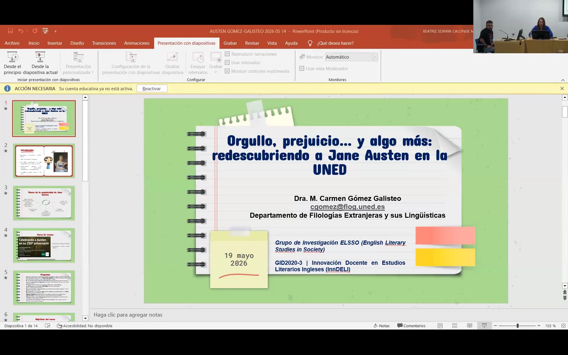 Orgullo, prejuicio… y algo más: redescubriendo a Jane Austen en la UNED