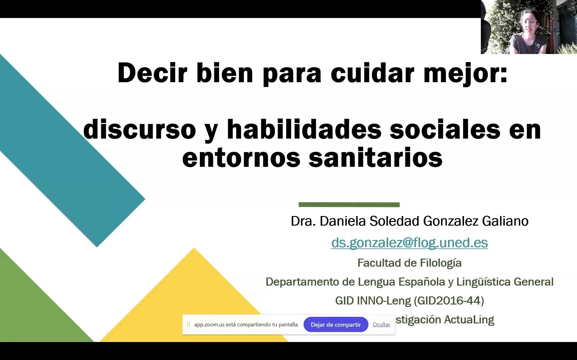 “Decir bien para cuidar mejor: discurso y habilidades sociales en entornos sanitarios” (online)