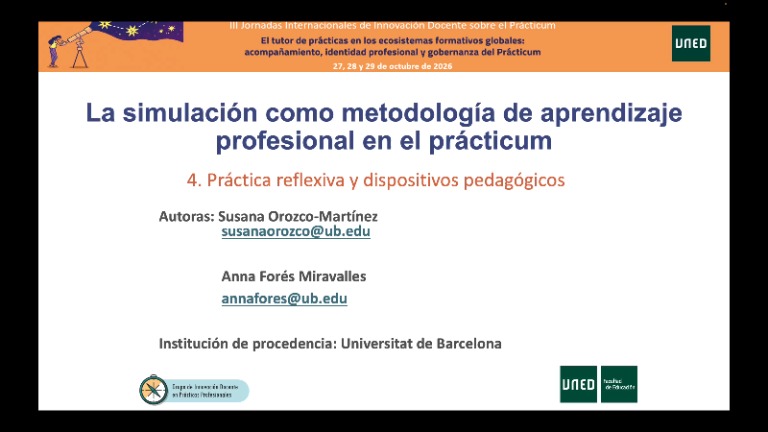 La simulación como metodología de aprendizaje profesional en el prácticum