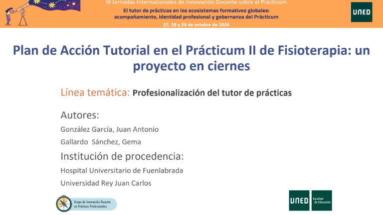 Plan de Acción Tutorial en el Prácticum II de Fisioterapia: un proyecto en ciernes
