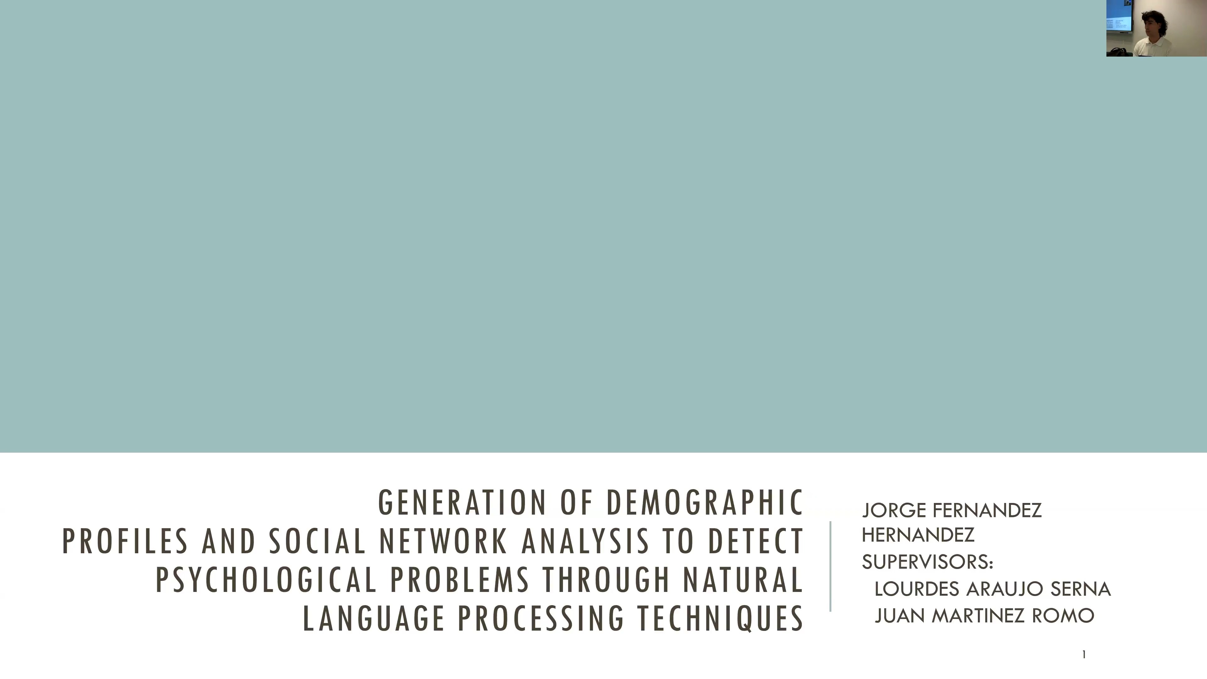 Generation of Demographic Profiles and Social Network Analysis to Detect Psychological Problems thorugh Natural Language Processing Techniques