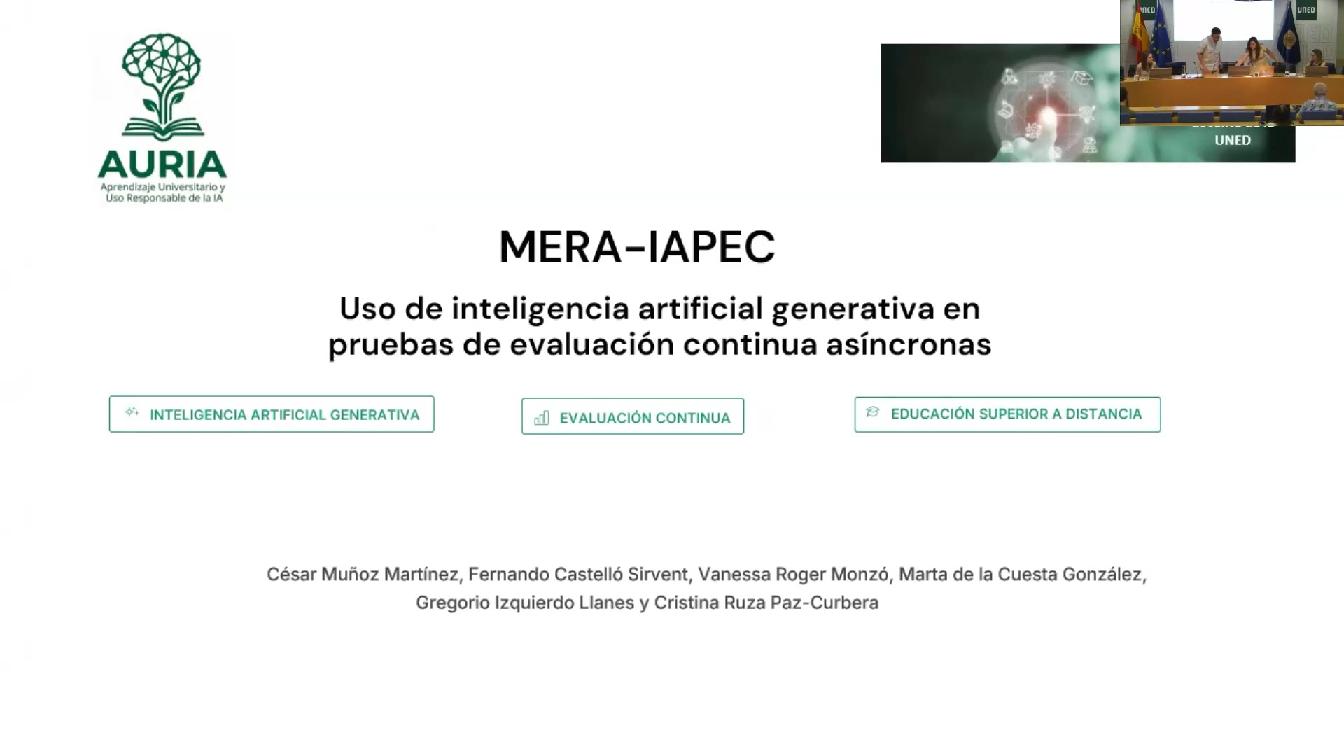 MERA-IAPEC. Uso de inteligencia artificial generativa en pruebas de evaluación continuas asíncronas