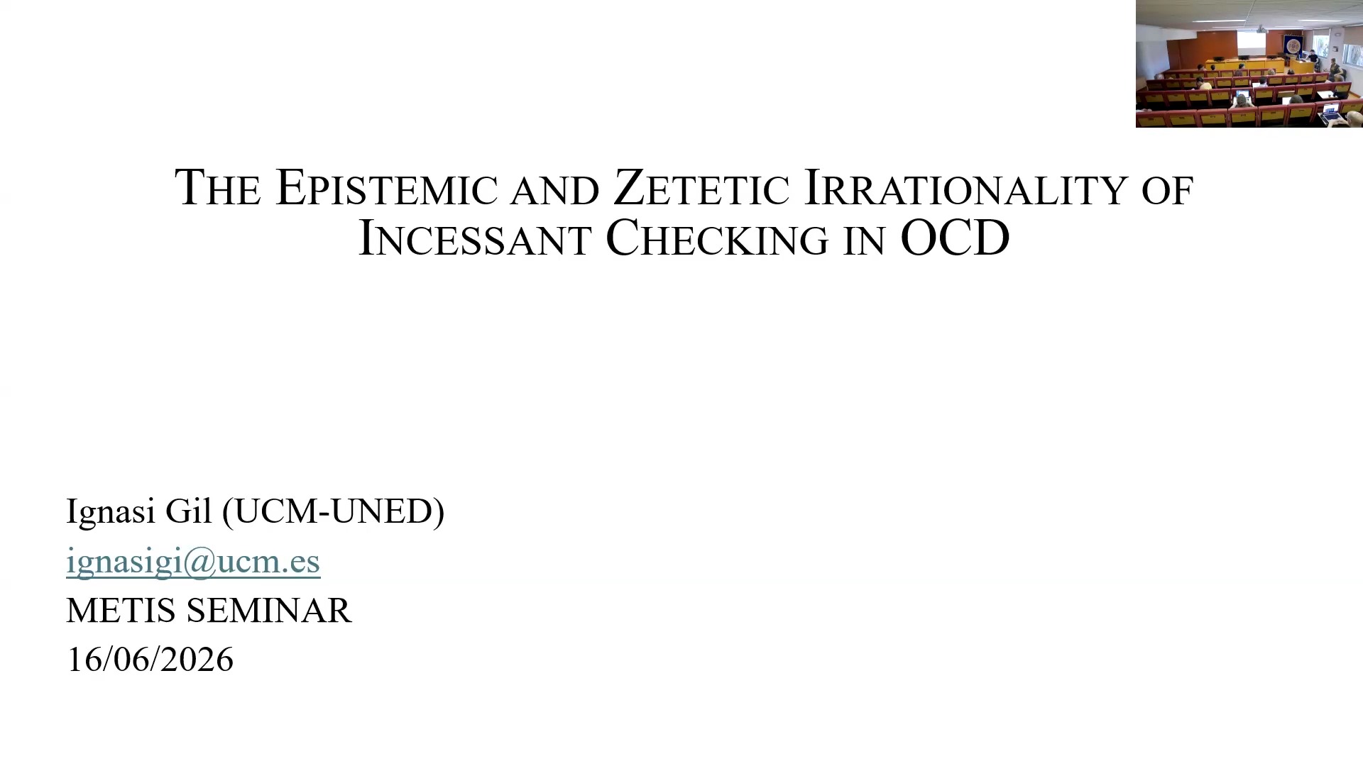 The Epistemic and Zetetic Irrationality of Incessant Checking in OCD