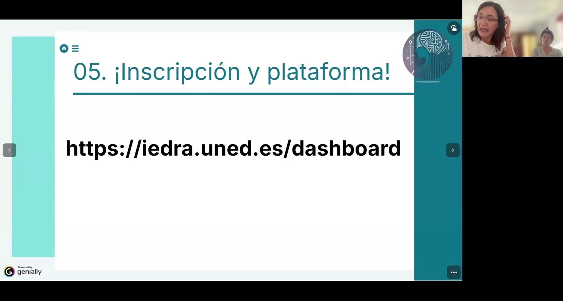 Inscripción, espacio para preguntas y cierre