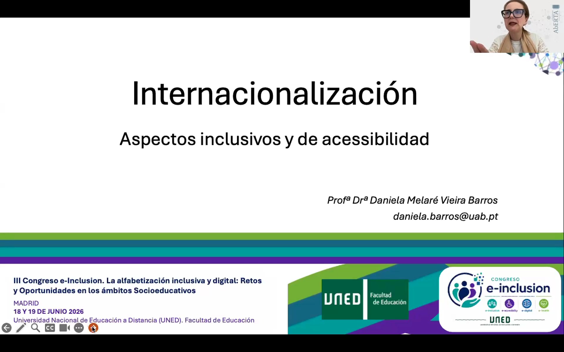 Internacionalización. Aspectos inclusivos y de acessibilidad