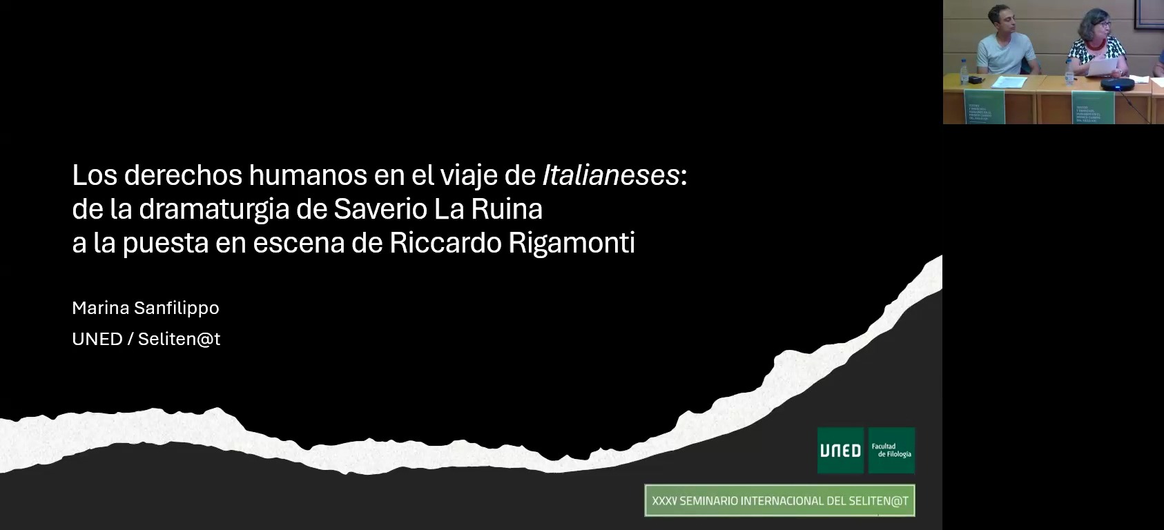 Los derechos humanos en el viaje de Italianeses: de la dramaturgia de Saverio La Ruina a la puesta en escena de Riccardo Rigamonti