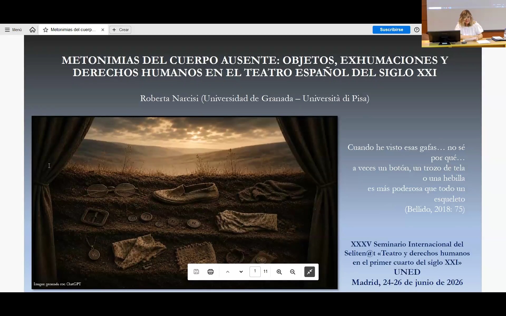 Metonimias del cuerpo ausente: objetos, exhumaciones y derechos humanos en el teatro español del siglo XXI