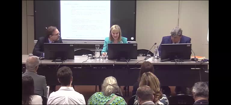 Presentación de la jornada: representantes del Rectorado de la UNED y del Ayuntamiento de Madrid