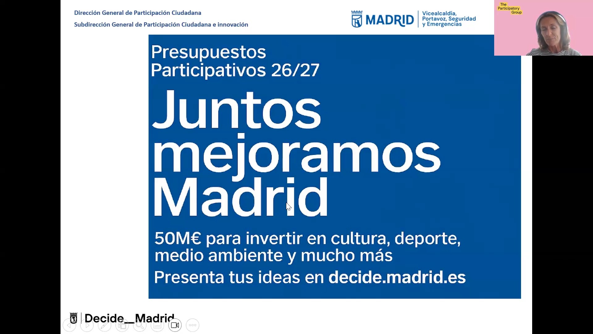 XXIX Taller de Expertos "Presupuestos participativos: buenas prácticas y aprendizajes de la experiencia del Ayuntamiento de Madrid "