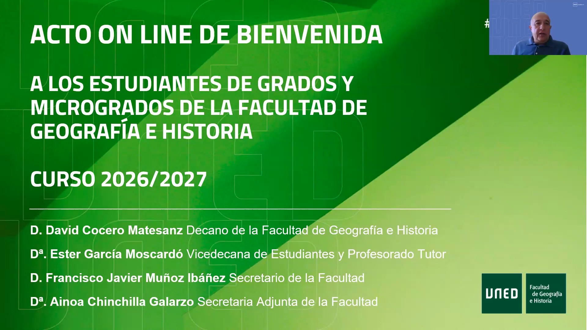 Acto de Presentación del Curso Académico 2026-2027 de la Facultad de Geografía e Historia