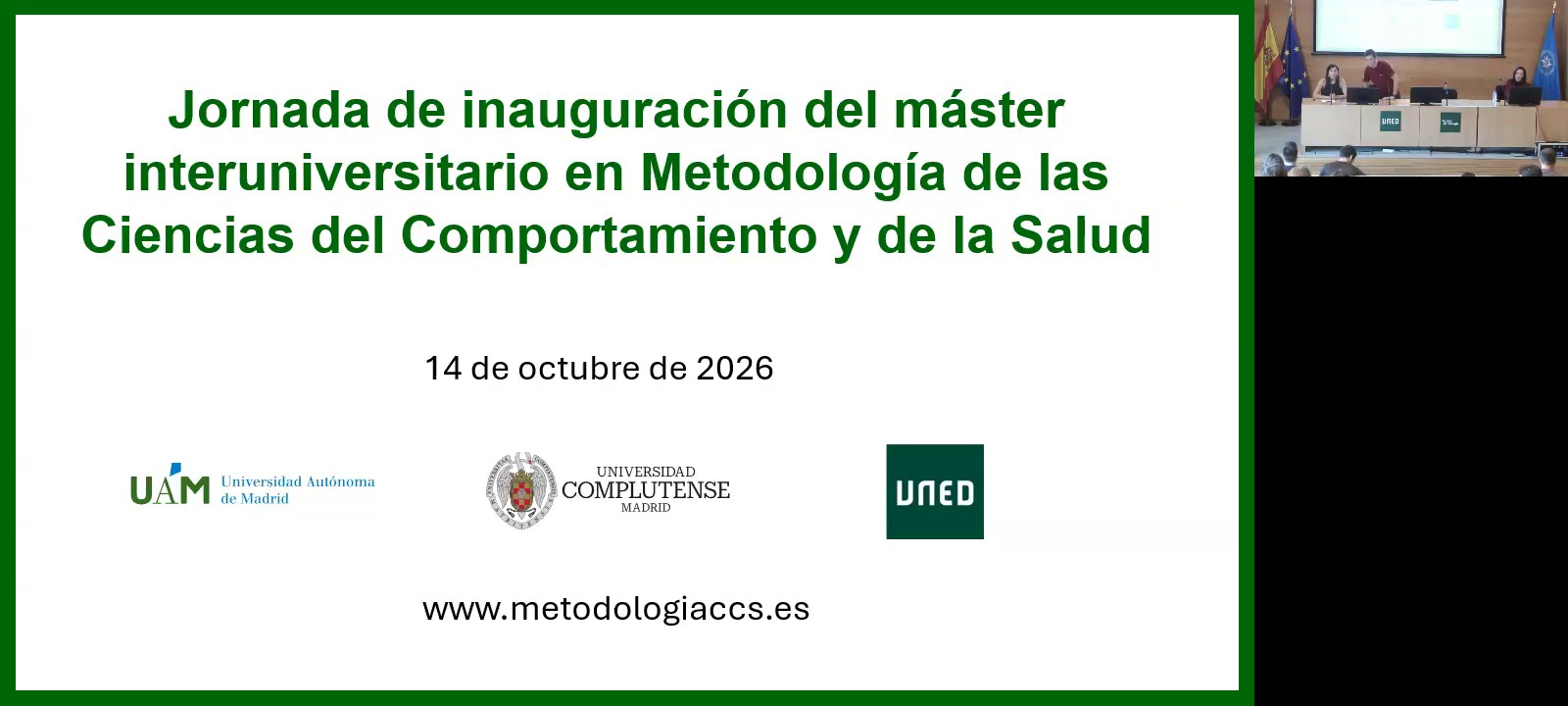 Jornada inaugural del máster en Metodología: las múltiples caras de la metodología