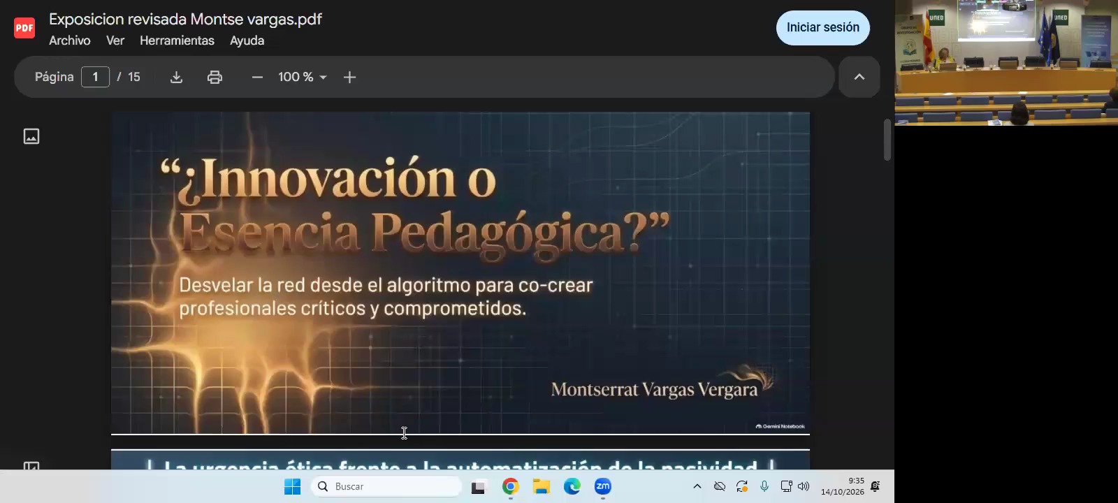 Ponencia-3  ¿Innovación vs. Esencia pedagógica? Desvelar la red desde el algoritmo para co-crear profesionales críticos y comprometidos