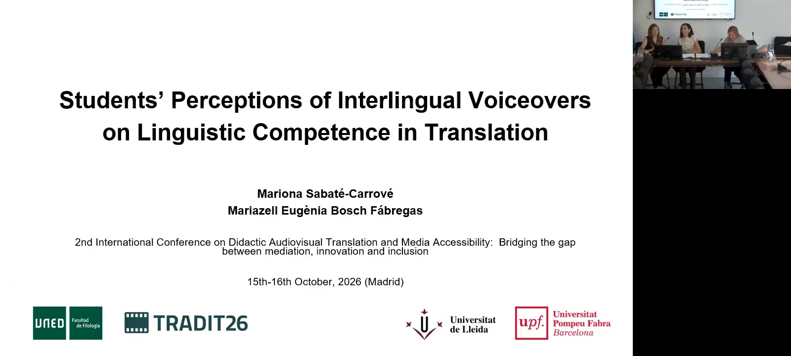 Students’ Perceptions of Interlingual Voiceovers on Linguistic Competence in Translation