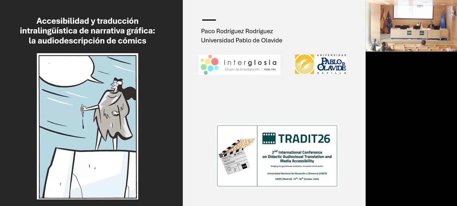 Accesibilidad y traducción intralingüística de narrativa gráfica: la audiodescripción de cómics