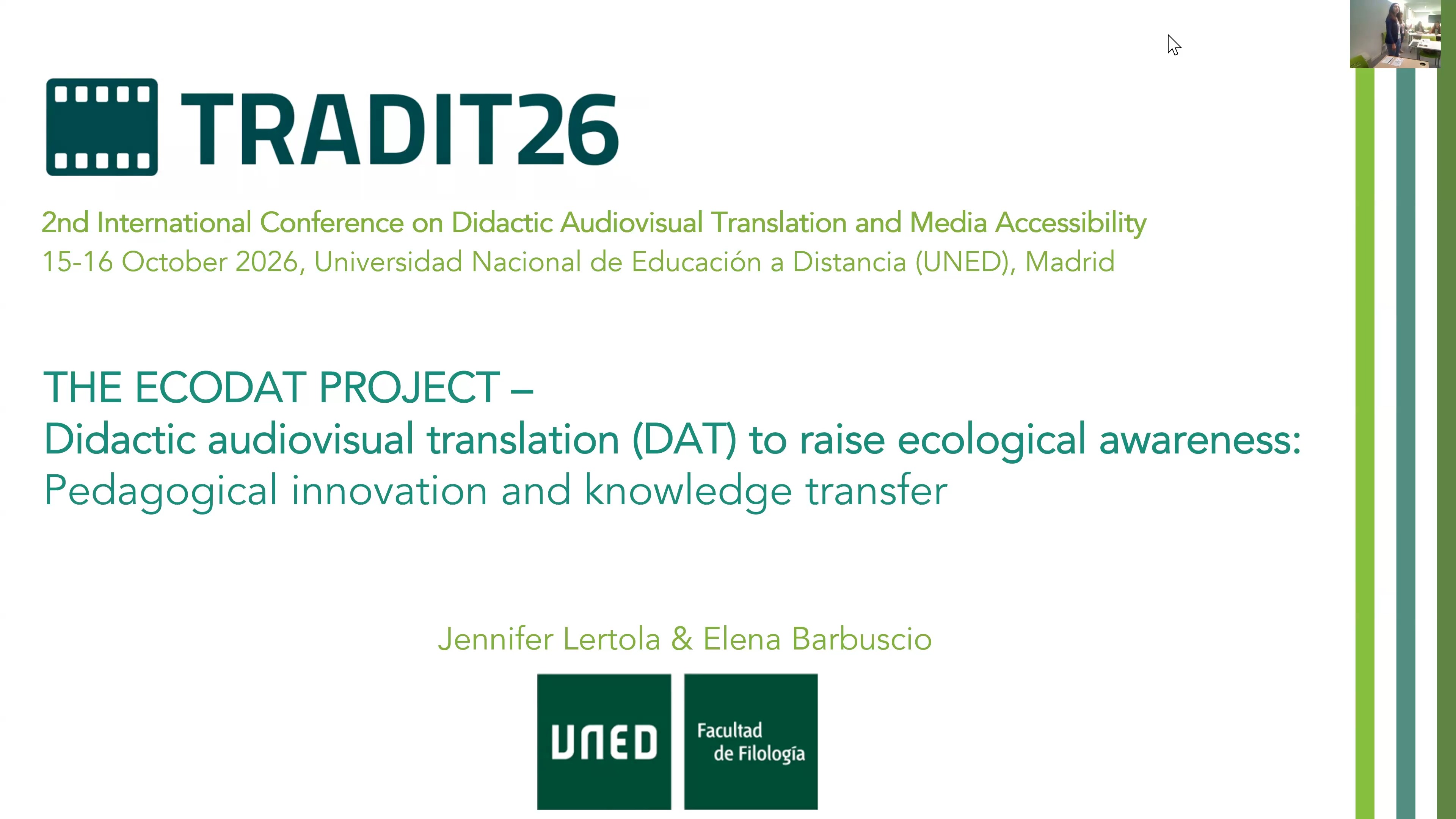 The ECODAT Project: Didactic Audiovisual Translation to Raise Ecological Awareness— Pedagogical Innovation and Knowledge Transfer