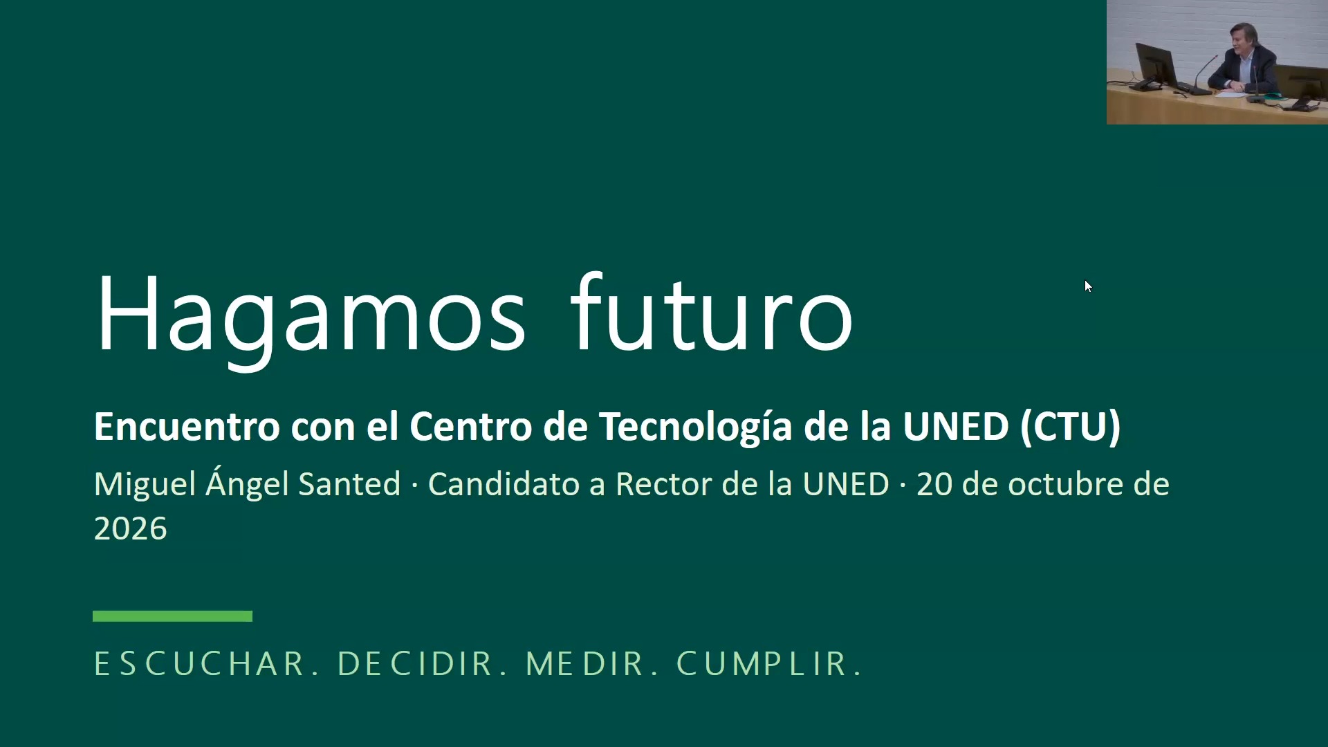 Encuentro de Miguel Ángel Santed con CTU y Facultad de Ciencias