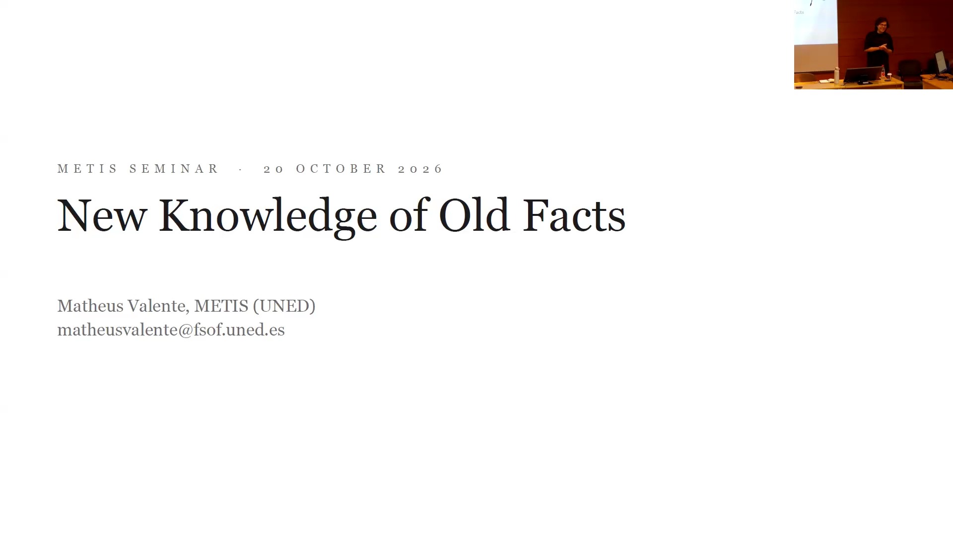 New Knowledge of Old Facts
