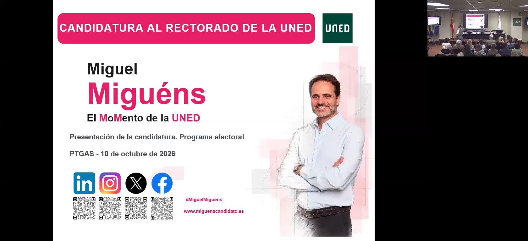 Encuentro del candidato a rector Miguel Miguens con PTGAS Bravo Murillo